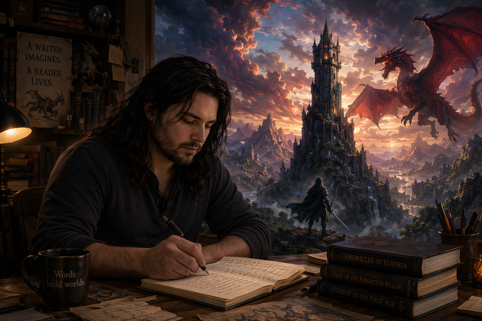 AI Generated Image of Me Writing